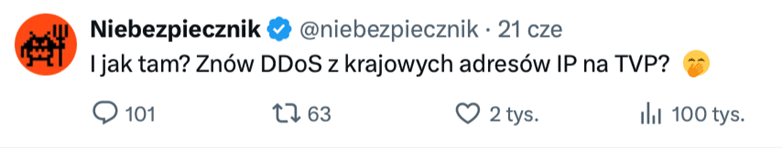 Wpisy na X profilu Niebezpiecznik 3