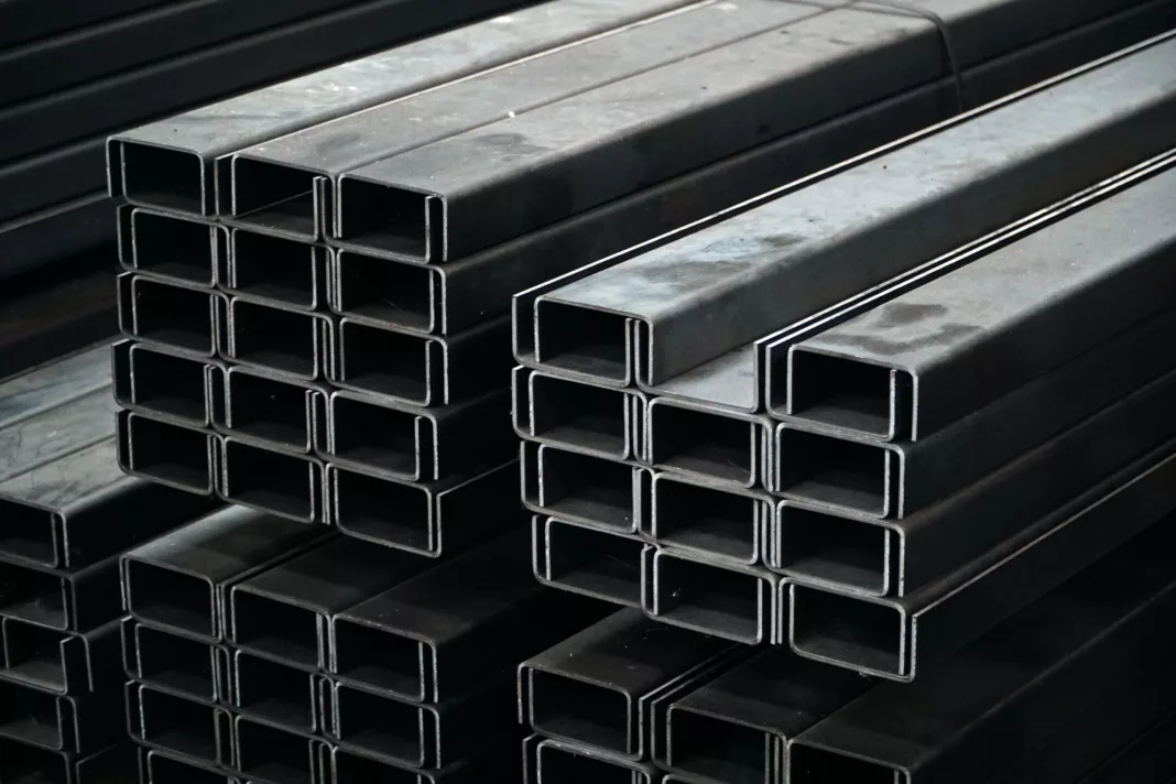 U-shaped,Steel,Rail,Set,Up,A,Pile,In,A,Steel